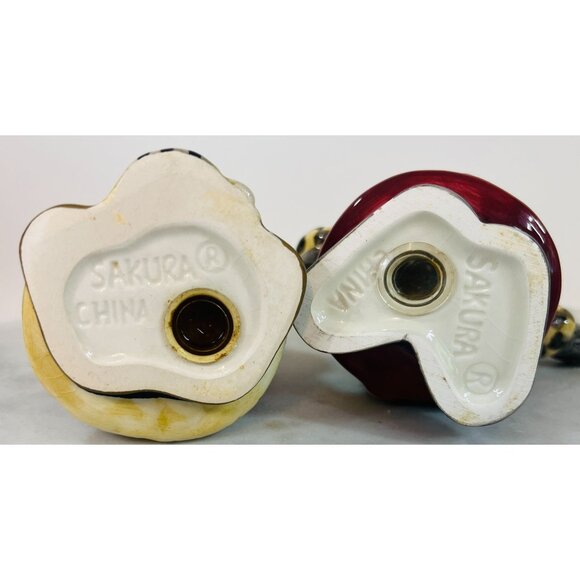 Santa Claus Cat Salt & Pepper Shakers Sakura Ceramic Red & White Christmas Decor - Picture 5 of 5